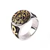 Moda Retro Europea y Americana Joyería de Acero Inoxidable Ojo de Faraón Egipcio Anubis Muerte Anillo de Acero de Titanio para Hombres y Mujeres