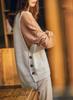 Suéter de Tricô Gola Redonda Outono Inverno Colete de Caxemira Suéter Feminino Colete de Lã Tamanho Grande Estilo Preppy Colete Solto Preguiçoso
