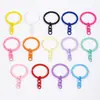 Accesorios para Joyería DIY Anillos Planos de Colores con Cadena de Cuatro Secciones Llavero Llavero Llavero Anillo de Caramelo Arcoíris