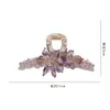 Nuevo Clip de Tiburón de Lujo Ligero Resistente con Flor de Cristal Rosa Incrustada con Diamantes para el Cabello de la Parte Trasera de la Cabeza para Mujer