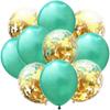 Globo de látex transparente de 12 pulgadas con confeti de papel rosa dorado, decoración para fiesta de cumpleaños