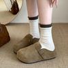 Sapatos Burken de sola grossa e salto alto, calçados femininos de alta qualidade, 2025, novos, vintage, de borracha, com biqueira única e meia pantufa coberta