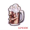 Etiqueta bordada por computadora con calavera europea y americana, parche de cerveza, accesorios de ropa punk, pegatinas de tela bordadas de alta gama
