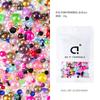 Perlas de ABS de Alto Brillo Coloridas Galvanizadas de Media Ronda Mezcladas con Pedrería de Resina 3-10 mm Perlas de ABS de Venta Caliente en Amazon Joyería DIY