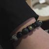 Pulsera de Cuentas Estrella Mang Dorada para Hombre Roca Volcánica Avanzado Nuevo Diseño de Cuentas Color Sin Diseño Accesorios Versátiles Joyería