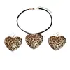 Pendientes de Moda con Estampado de Leopardo Retro con Forma de Corazón Geométricos Europeos y Americanos Transfronterizos Más Vendidos Estilo Vintage de Nicho Pendientes Venta al por Mayor