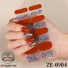 Zhengxiang Pegatinas de Gel para Uñas sin Curado Impermeables Película de Esmalte con Purpurina Destello Purpurina Pegatinas para Uñas Transfronterizas Europeas y Americanas Sin UV