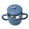 Taza de Snacks para Niños de Acero Inoxidable, Asa Portátil, Taza con Pajilla de Doble Oreja, Tapa Suave a Prueba de Polvo, Dibujo Animado Lindo para Bebé