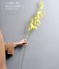 Fabricantes de flores de imitação atacado cabeça amarela five-fork dança orquídea sala de estar quarto decoração tecido flor de seda flor falsa Wen Xin orquídea