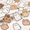 48 Adesivos de gato de linha original, simples, fofos, desenho animado, gatinho, mão, conta, caderno, adesivos de expressão decorativos