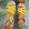 Sandalias para mujer de estilo retro, mate, con tiras cruzadas y tira elástica de resorte en el talón, suela plana antideslizante, adecuadas para salidas diarias, suministro de exportación