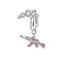 Europeo y Americano transfronterizo más vendido clip para ombligo pistola Anillo para ombligo incrustado de diamantes Anillo para ombligo sin perforación Joyería para piercing al por mayor en línea