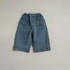 Jeans de Mezclilla Estilo Coreano 2026 Cintura Elástica Otoño e Invierno Jeans de Pierna Ancha Nuevos con Parches para Niñas Pantalones Largos de Pierna Recta con Personalidad