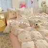 Série Kt Cat Super Popular da Antártica Fofo Algodão Lavado Artesanato Casa Conjunto Duplo de Quatro Peças Dormitório Conjunto Individual de Três Peças