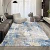Tapete de Veludo Cristal Espesso Moderno Simples Acessível de Luxo Sala de Estar Quarto Mesa de Centro Tapete de Chão Azul Abstrato Tapete de Tinta