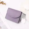 Nova Carteira de Moedas Retro Curta Cor Sólida Porta-Cartões Bolsa de Identificação Verão Feminina de Alta Qualidade Carteira de Moedas com Zíper Atacado