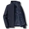 Jaqueta Masculina de Pai Outono e Inverno Nova para Meia-Idade 50-60-70 Anos Casual Solta com Forro de Lã Jaqueta Espessa