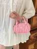 2026 Nova Bolsa Estilo Versão Coreana Ins Moda Bolsa Transversal para Mulheres e Crianças Maiores Bolsa de Mão Plissada Estilo Chanel