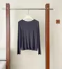Camisa Básica de Manga Longa Lenzing Tencel Acetato para Mulheres, Lã Merino Liocel Outono e Inverno Gola Redonda Top de Malha Quente