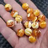 Sal Marinho Laranja Vermelho Fluorescente Cera de Abelha Contas Redondas Contas Soltas Flor Amarela Bege Artificial Contas para Pulseira DIY Acessórios de Joias Contas