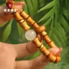 Pulseira de Contas de Bambu e Sândalo Verde DIY com Pedra Luminosa, Simbolizando Progresso Contínuo, Presente para Exame de Estudante