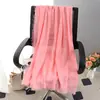 Nueva Moda Primavera y Verano Algodón y Lino Color Sólido Pañuelo para la Cabeza Toalla de Playa Protección Solar Tamaño Grande Bufanda de Seda Chal para Mujer