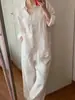 Camisa de algodão e linho branca para mulheres, primavera/verão, estilo coreano, solta, casual, manga longa, jaqueta camisa com proteção solar