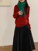 2025 Andy Terciopelo Camisa Térmica de Cuello Alto para Mujer Invierno Cálido Suéter de Punto con Interior Grueso Amigable con la Piel