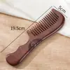 Peine de Madera Tallada de Sándalo Rojo Natural con Mango Largo, Peine de Dientes Anchos, Caja de Regalo, Reunión Anual, Regalo del 38º Festival, Peine Masajeador para Mujeres