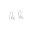 Aretes de Plata Pura 999 Estilo Coreano, Sencillos y Elegantes, Aptos para Oídos Sensibles, Diseño Creativo de Alta Gama con Pequeños Brotes Frescos, Aretes de Moda Estilo Ins