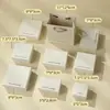 Estilo Ins Blanco Rosa Estampado en Caliente Letra Caja de Empaque para Joyería Caja de Almacenamiento para Anillos Collares Pendientes Caja de Regalo de Tapa Cielo y Tierra