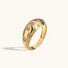 Anillo de Estrella de Seis Puntas con Circonita de Lujo Ligero Transfronterizo, Joyería para Mujer con Diseño de Nicho Chapada en Cobre Dorado, Exquisito y Único