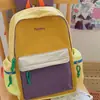 Nueva Mochila Dopamina para Mujer, Estilo Coreano Color Contrastante Mochila de Secundaria, Mochila Casual Deportiva de Viaje para Estudiantes Universitarias