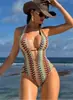 2026 Nuevo Traje de Baño de una Pieza Europeo y Americano de Punto para Mujer Estilo Vacacional de Moda Verano Venta al por Mayor