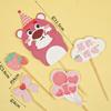 Decoraciones para Pastel de Primer Cumpleaños de Bebé Oso Fresa Plug-in Baya Tiene Problemas Feliz Cumpleaños Dibujo Animado Tarjeta Plug-in