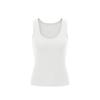 Blusa Regata Canelada de Gola U Alta Elasticidade Jie Zhan Feminina 26 Primavera/Verão Cor Sólida Alta Elasticidade Slim Fit Básica Casual Camiseta Base.