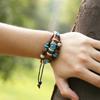 Joyería japonesa y coreana pulsera de cuentas multicapa al por mayor estilo étnico bohemio pulsera de cuero con diamantes de imitación ventas directas de fábrica