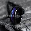 Popular en Europa y América, El Más Vendido Transfronterizo Anillo de Acero de Tungsteno de 8 mm Eléctrico Negro Incrustado con Piedra Preciosa Estrellada Joyería, Anillos Románticos para Pareja