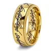 Suministro Transfronterizo Más Vendido Joyería de Mano Anillo Personalizado de Acero de Titanio Transmisión en Vivo de Douyin Anillo de Moda Dominante para Hombre Europeo y Americano Venta al por Mayor