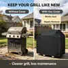 Funda Exterior para Barbacoa Tela Oxford 210D Recubierta de Plata Protege del Sol, Polvo e Impermeable Cubierta Protectora Universal Negra para Parrilla de Barbacoa de Exterior