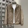 Jaqueta Cardigan Casual Simples de Moda para Uso Externo, Slimming, Cor Sólida, Gola Alta, Zíper, Manga Longa, Roupa de Trabalho