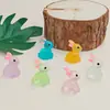Creativo Miniatura Estéreo Dibujos Animados Conejo Luminoso Animal Resina Hecho a Mano DIY Joyería Micro Paisaje Adornos Estéreo