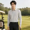 Camisa Polo para hombre, casual, deportiva, de manga larga, T-shirt Sorona, para negocios, para ir al trabajo, con cuello, transpirable, top Polo para hombre