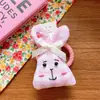 Corea del Sur lindo niños grande tela algodón cuadros enchufe algodón animal de dibujos animados cabeza pato clip corbata de moño aro grande para el pelo