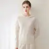 Sudadera con capucha Konsaini Yarn 100% Cachemira para mujer Lista para usar Suéter de Cachemira Versátil Casual