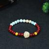 Pulsera de cinabrio para mujer, pulsera de un solo círculo de arena de rejalgar, pulsera de bricolaje de loto con arena de cristal de alto contenido, pulsera de este año en vivo