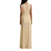 Nuevo vestido de dama elegante estilo ins, vintage, sin mangas, con pliegues transparentes, corte ajustado, largo