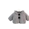 Estilo Tweed Estilo! Estilo Coreano Jaqueta de Algodão Estilo Floral com Gola Folha de Lótus para Bebê Menina Jaqueta de Algodão Jaqueta de Outono e Inverno para Bebê