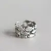 Anillo de plata esterlina de moda retro de pez pequeño para hombre y mujer, personalidad moderna, estilo Hong Kong, anillo para el dedo índice, anillo de pareja, personalidad, anillo de pareja para novias