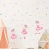 Estilo Menina Rosa Fofo Menina de Ballet Autocolante de Parede para Crianças Decoração de Quarto Infantil Jardim de Infância Stickers Br93623